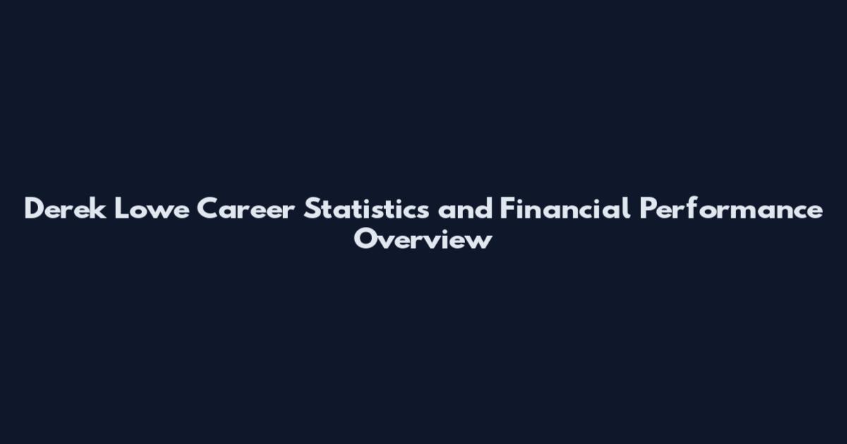 Derek Lowe Career Statistics and Financial Performance Overview