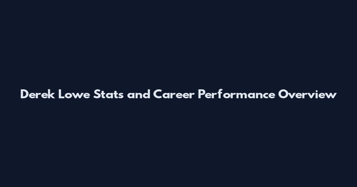 Derek Lowe Stats and Career Performance Overview