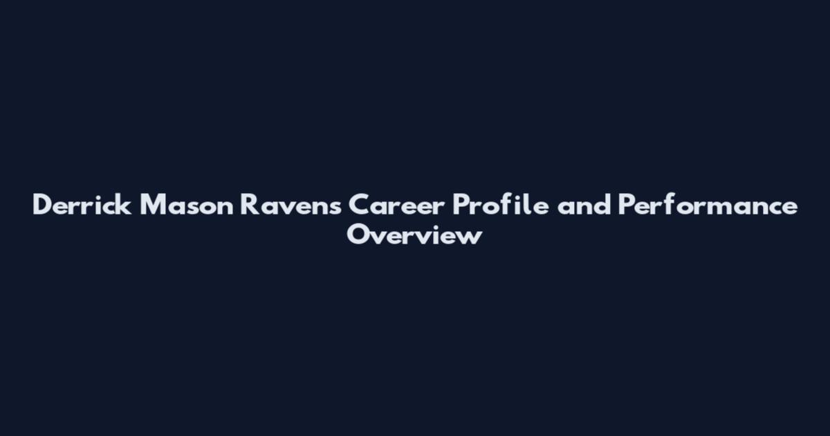 Derrick Mason Ravens Career Profile and Performance Overview