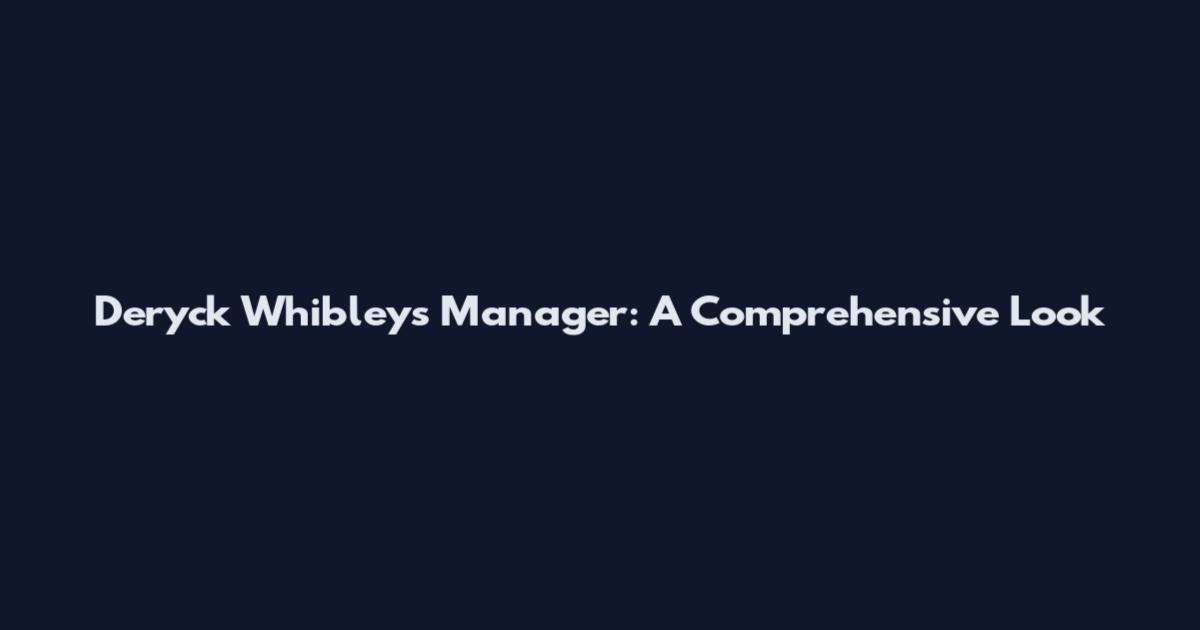 Deryck Whibley's Manager: A Comprehensive Look