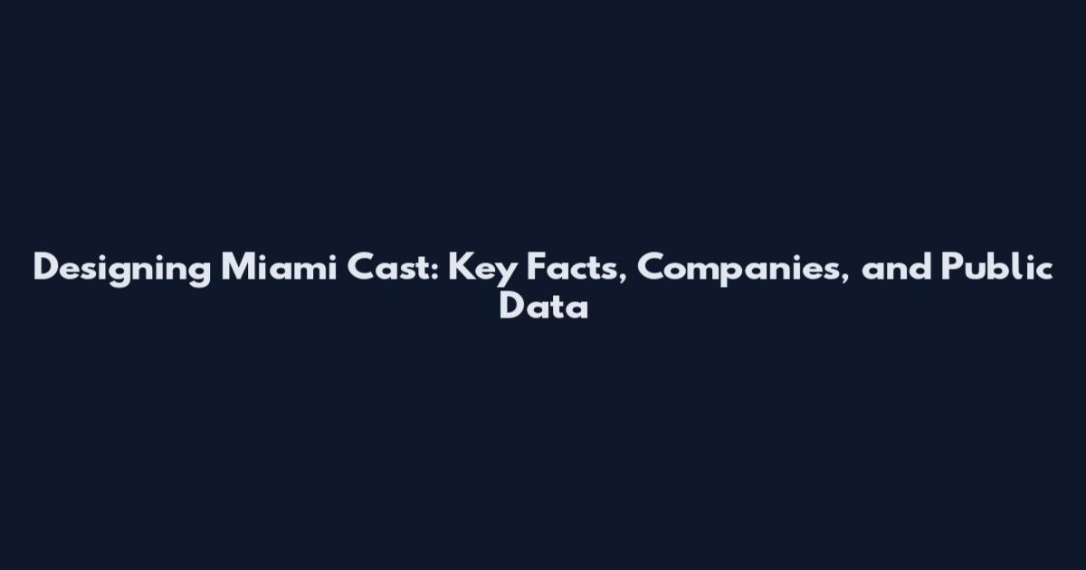 Designing Miami Cast: Key Facts, Companies, and Public Data