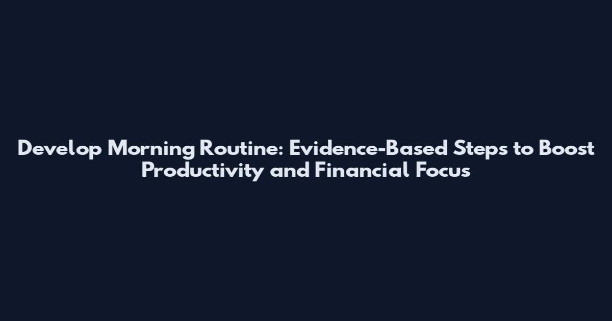 Develop Morning Routine: Evidence-Based Steps to Boost Productivity and Financial Focus