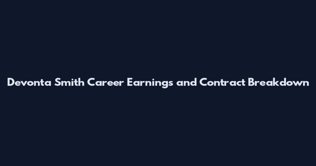 Devonta Smith Career Earnings and Contract Breakdown