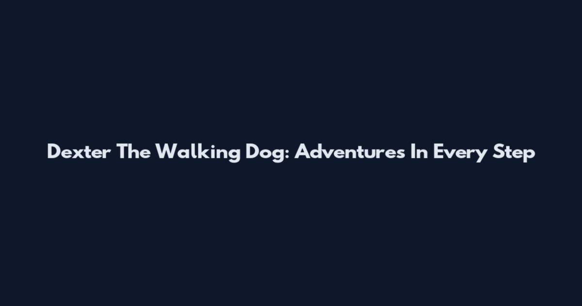 Dexter The Walking Dog: Adventures In Every Step