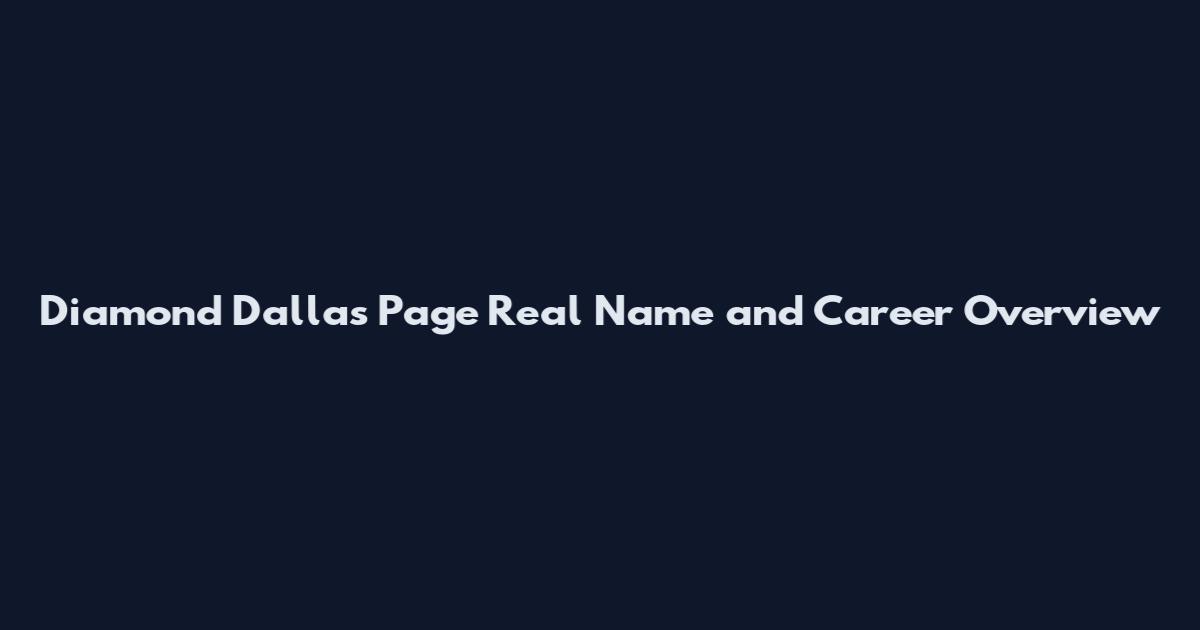 Diamond Dallas Page Real Name and Career Overview