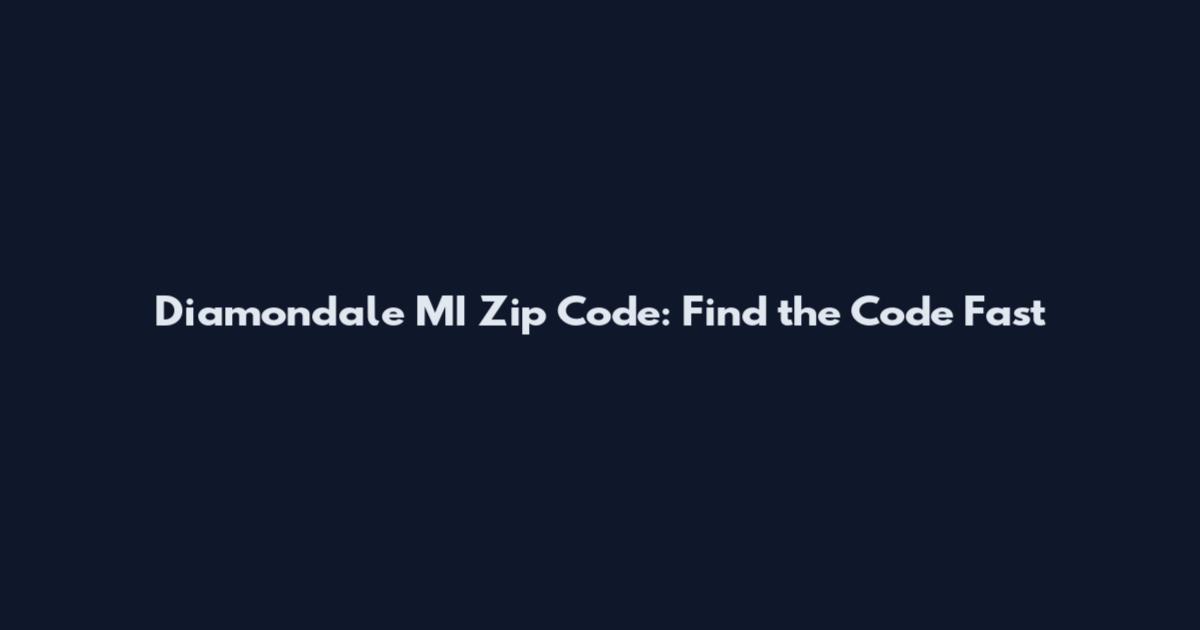 Diamondale MI Zip Code: Find the Code Fast