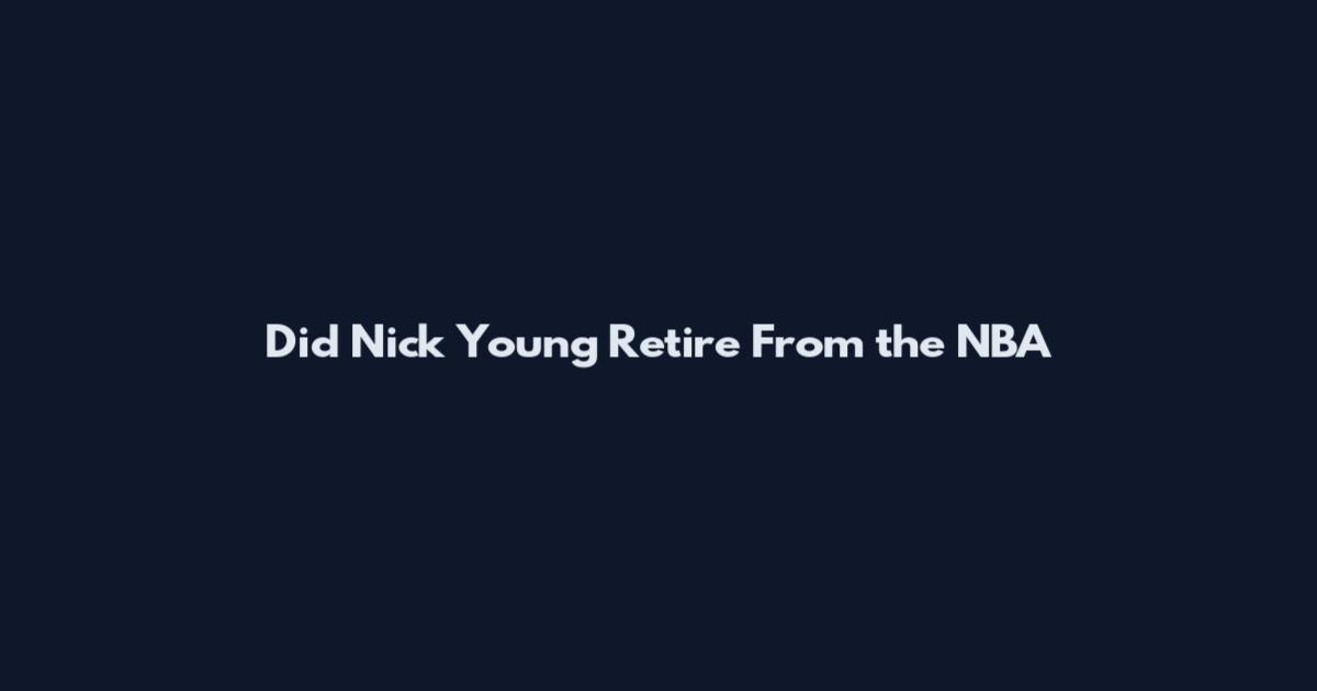 Did Nick Young Retire From the NBA