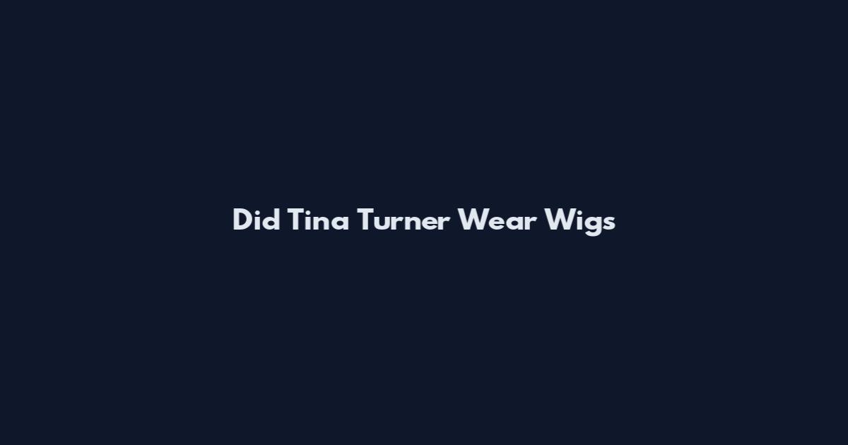 Did Tina Turner Wear Wigs