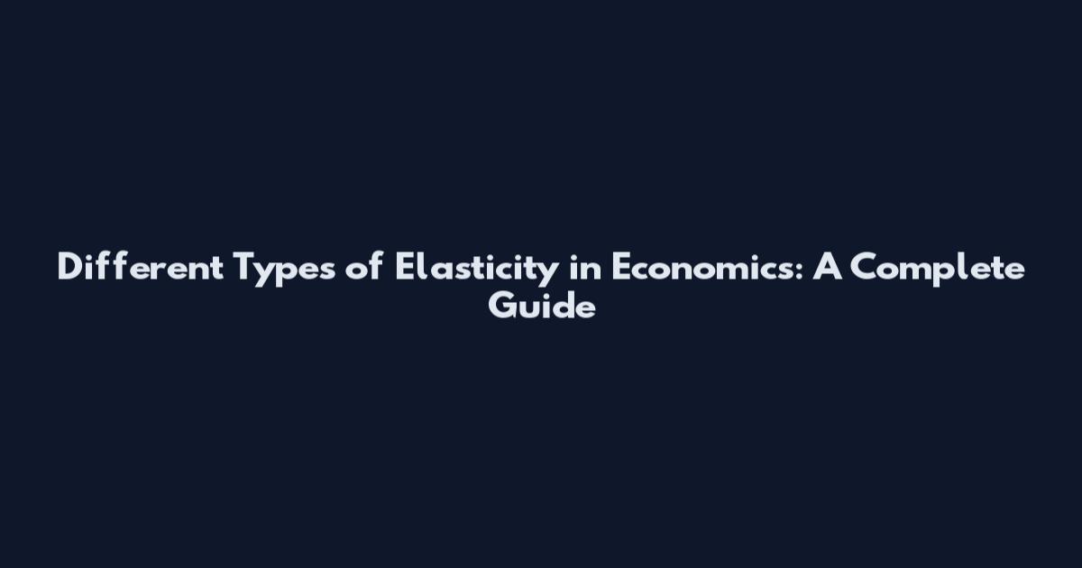 Different Types of Elasticity in Economics: A Complete Guide