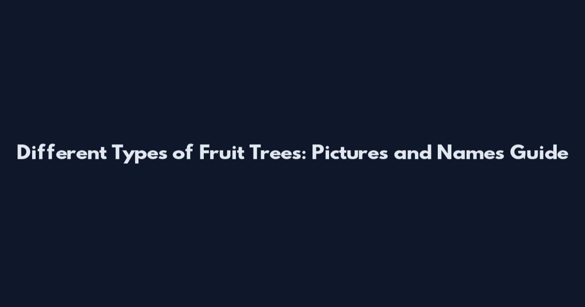 Different Types of Fruit Trees: Pictures and Names Guide