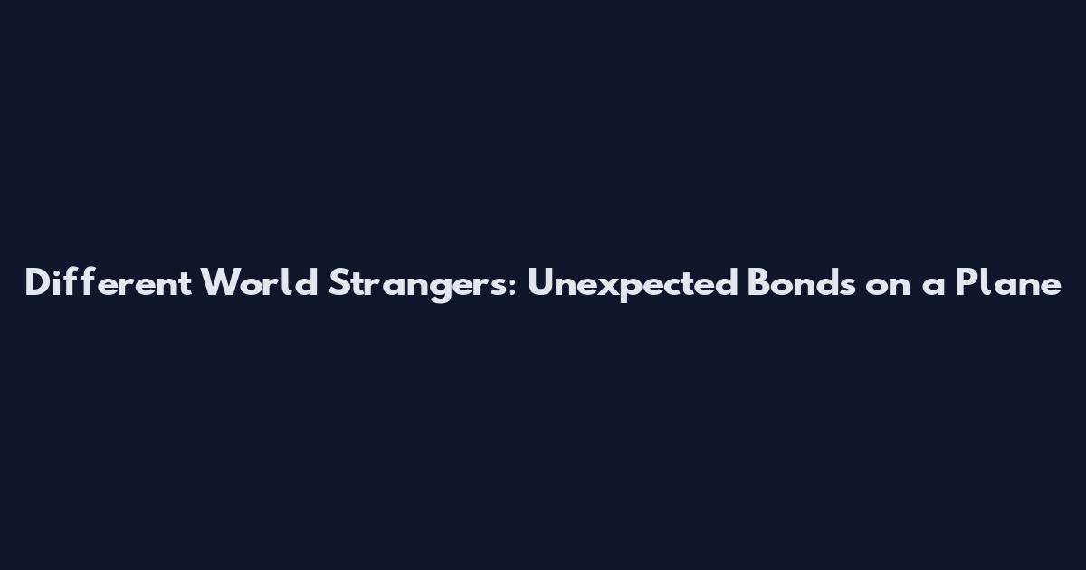 Different World Strangers: Unexpected Bonds on a Plane