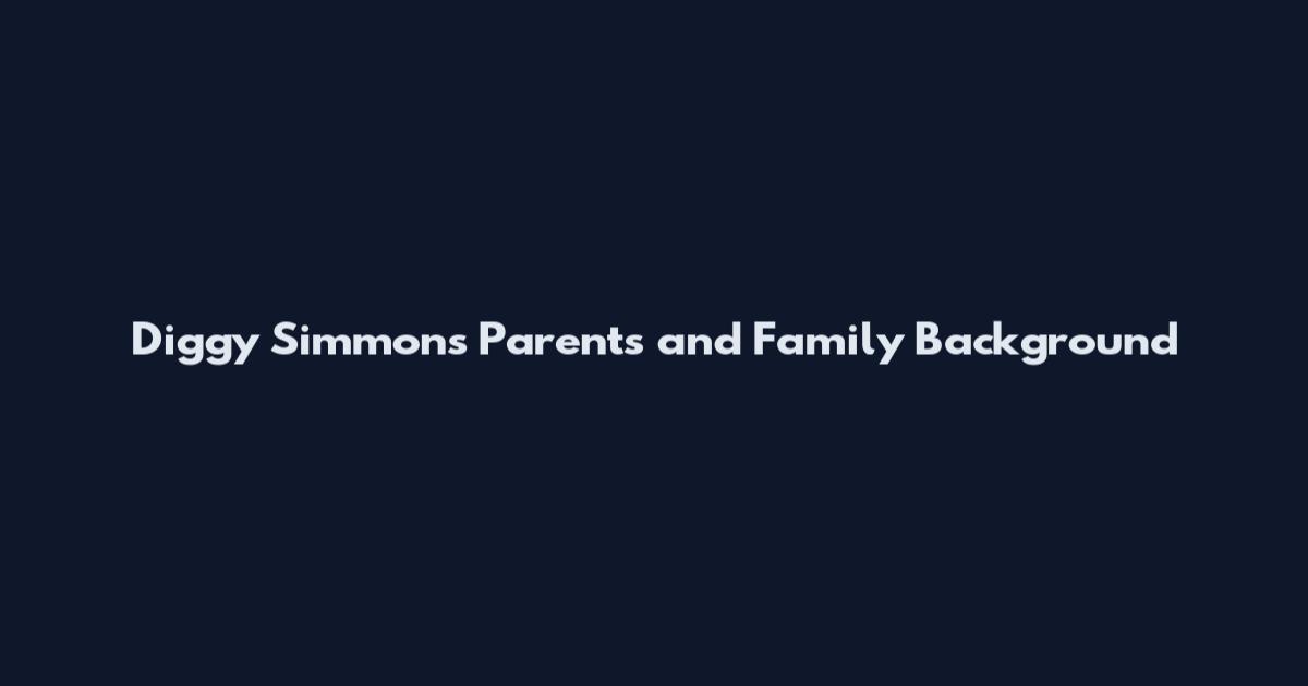 Diggy Simmons Parents and Family Background