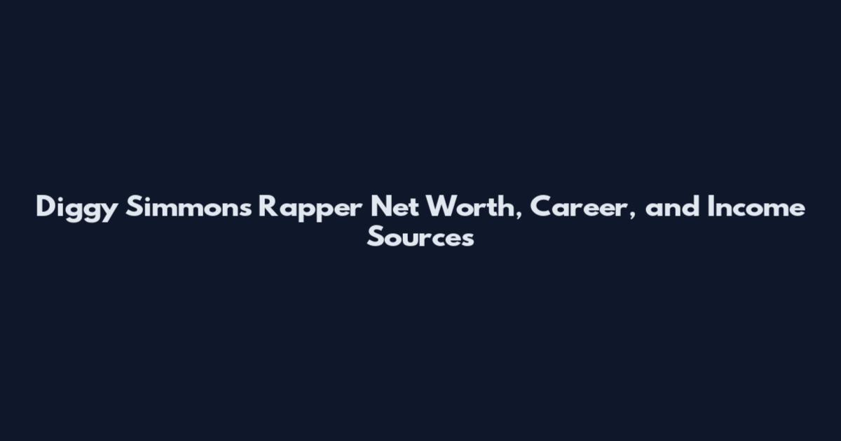 Diggy Simmons Rapper Net Worth, Career, and Income Sources
