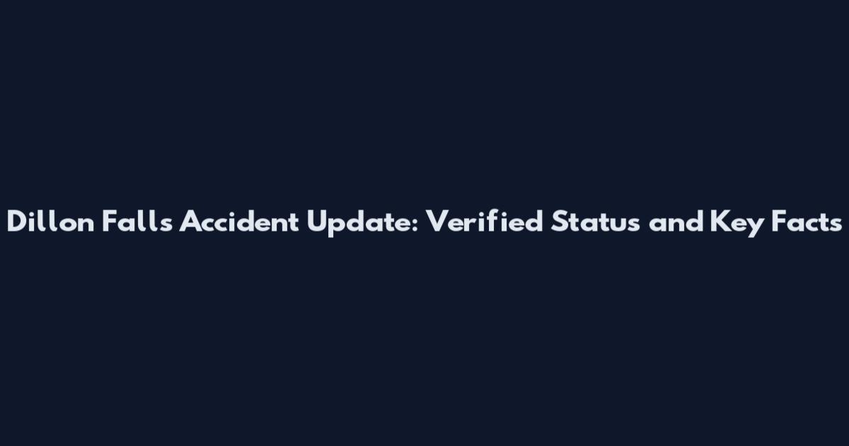 Dillon Falls Accident Update: Verified Status and Key Facts