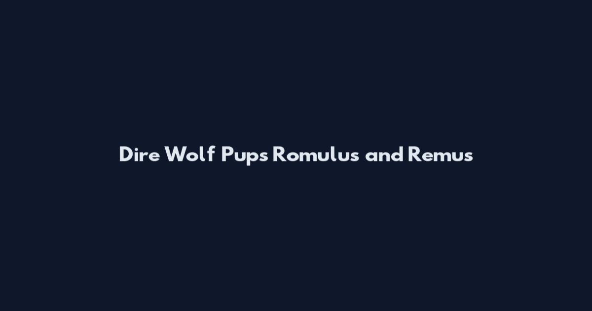 Dire Wolf Pups Romulus and Remus