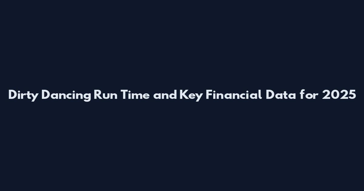 Dirty Dancing Run Time and Key Financial Data for 2025