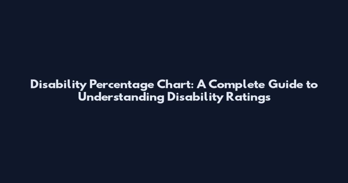 Disability Percentage Chart: A Complete Guide to Understanding Disability Ratings