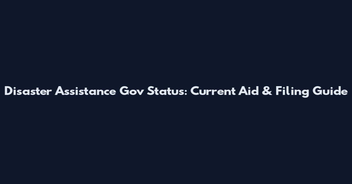 Disaster Assistance Gov Status: Current Aid & Filing Guide