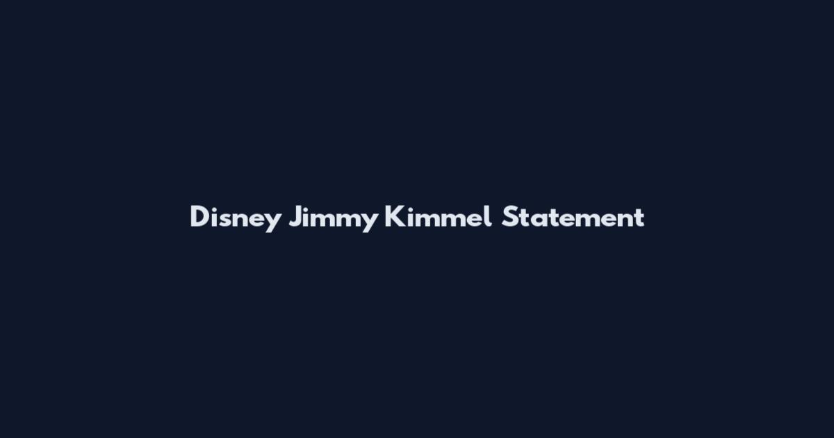 Disney Jimmy Kimmel Statement