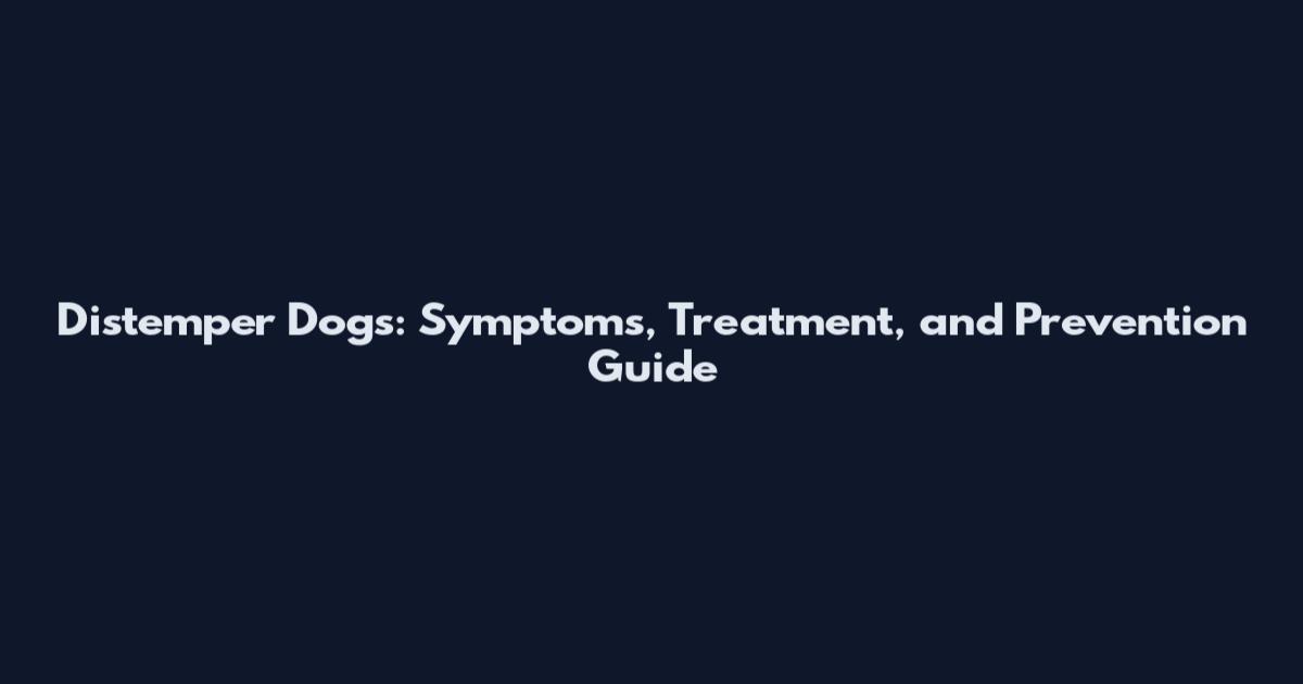 Distemper Dogs: Symptoms, Treatment, and Prevention Guide