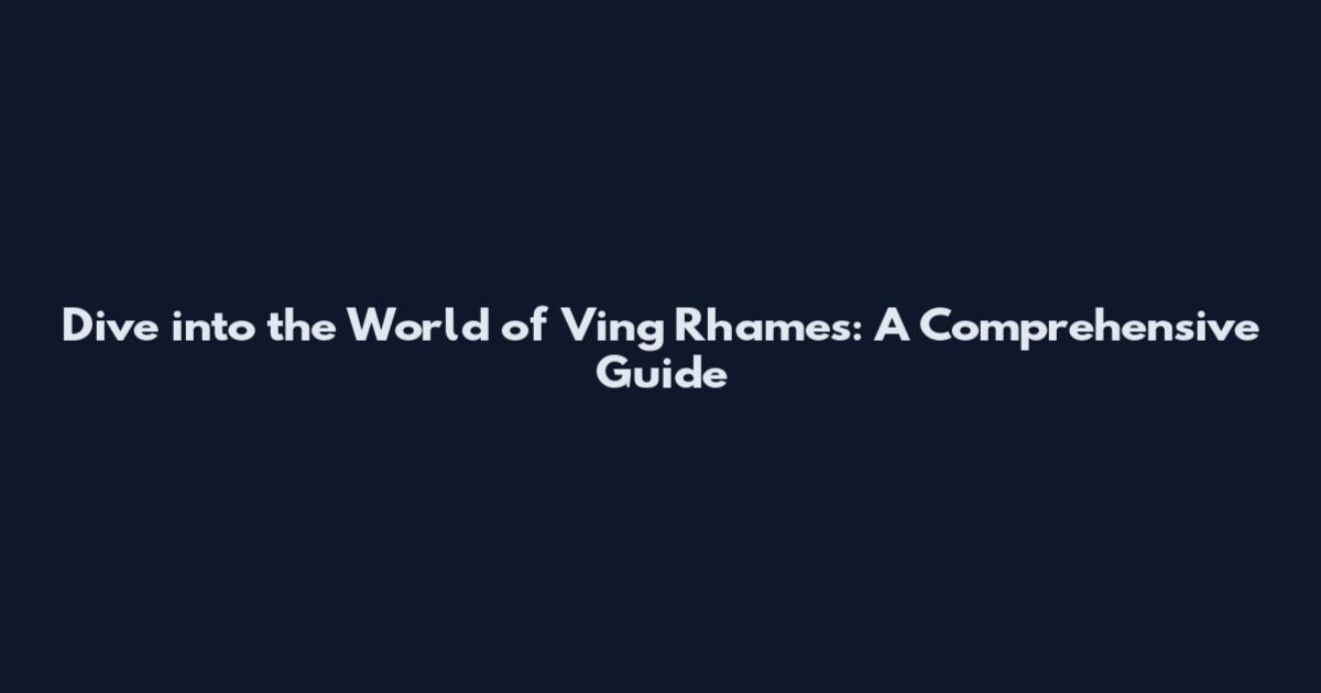 Dive into the World of Ving Rhames: A Comprehensive Guide