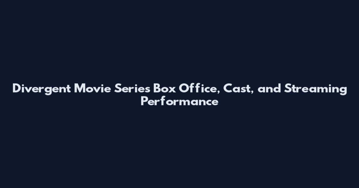 Divergent Movie Series Box Office, Cast, and Streaming Performance