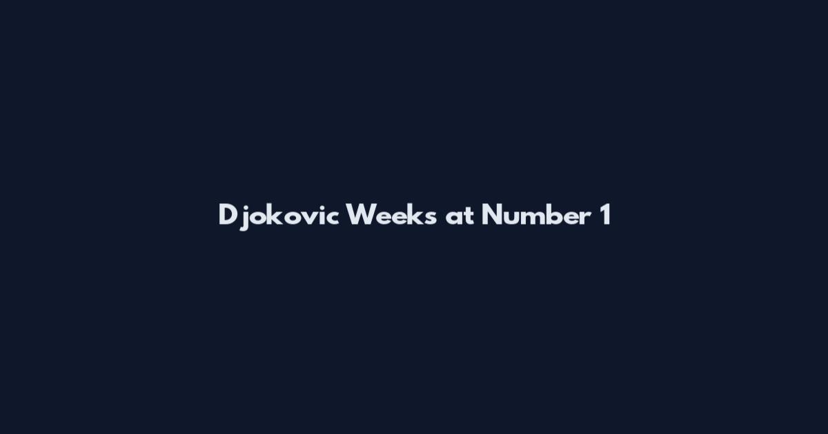 Djokovic Weeks at Number 1