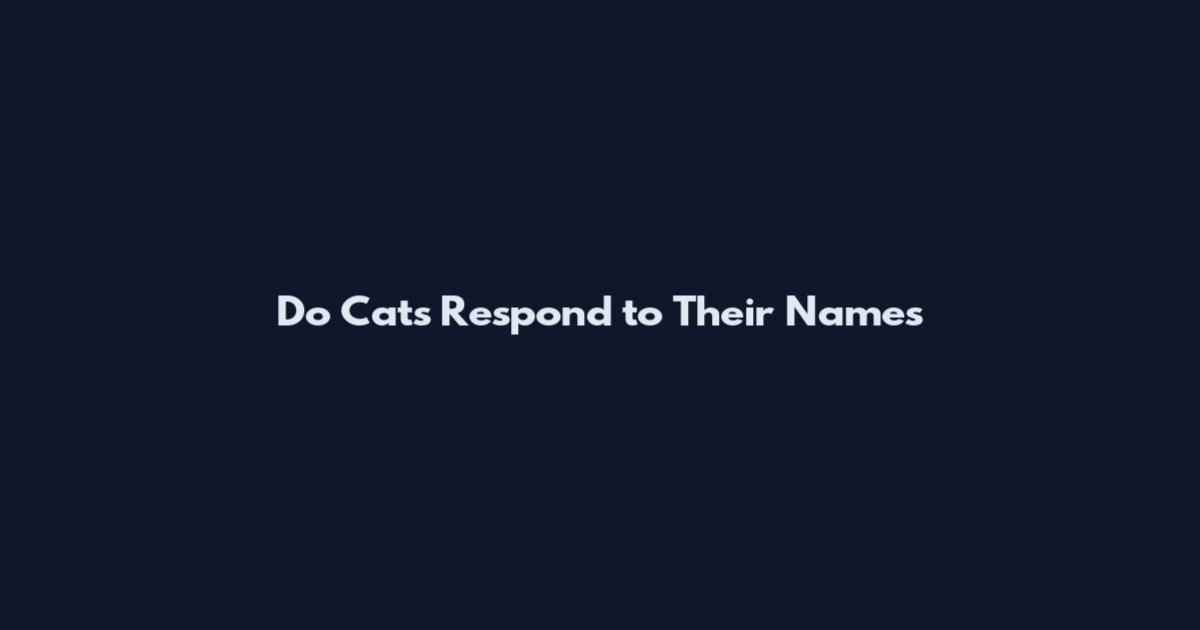 Do Cats Respond to Their Names