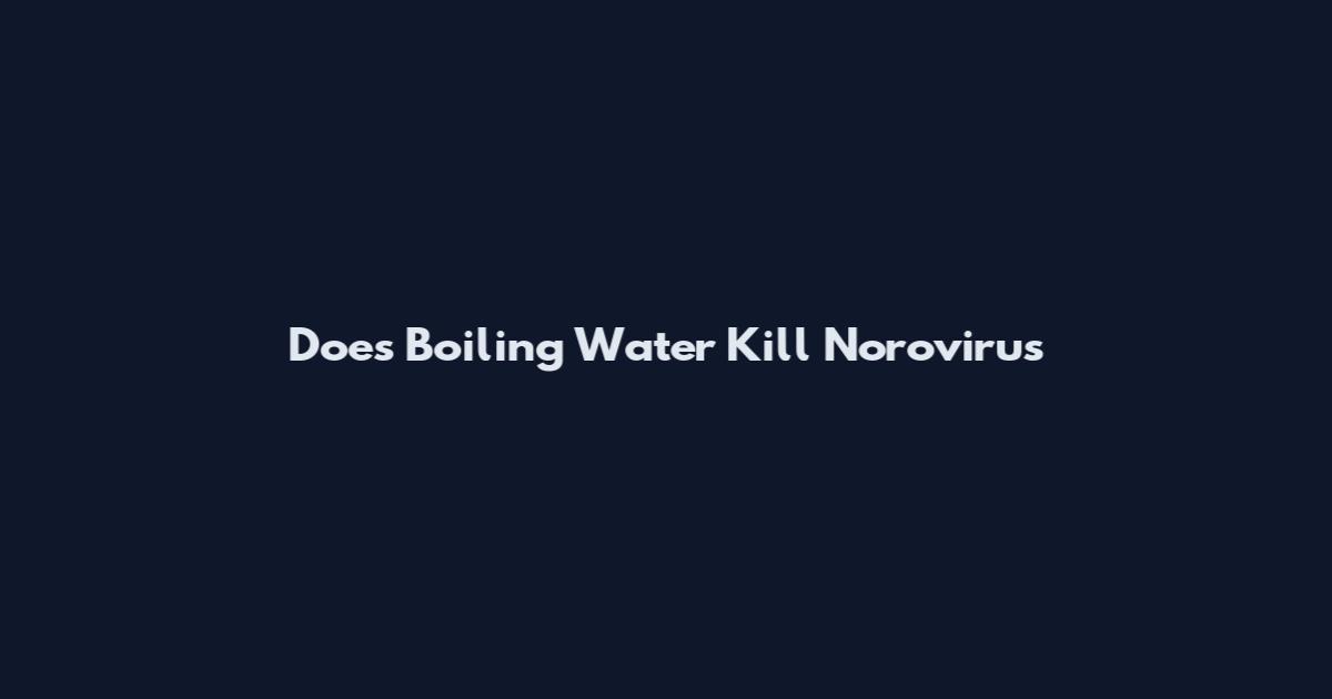 Does Boiling Water Kill Norovirus