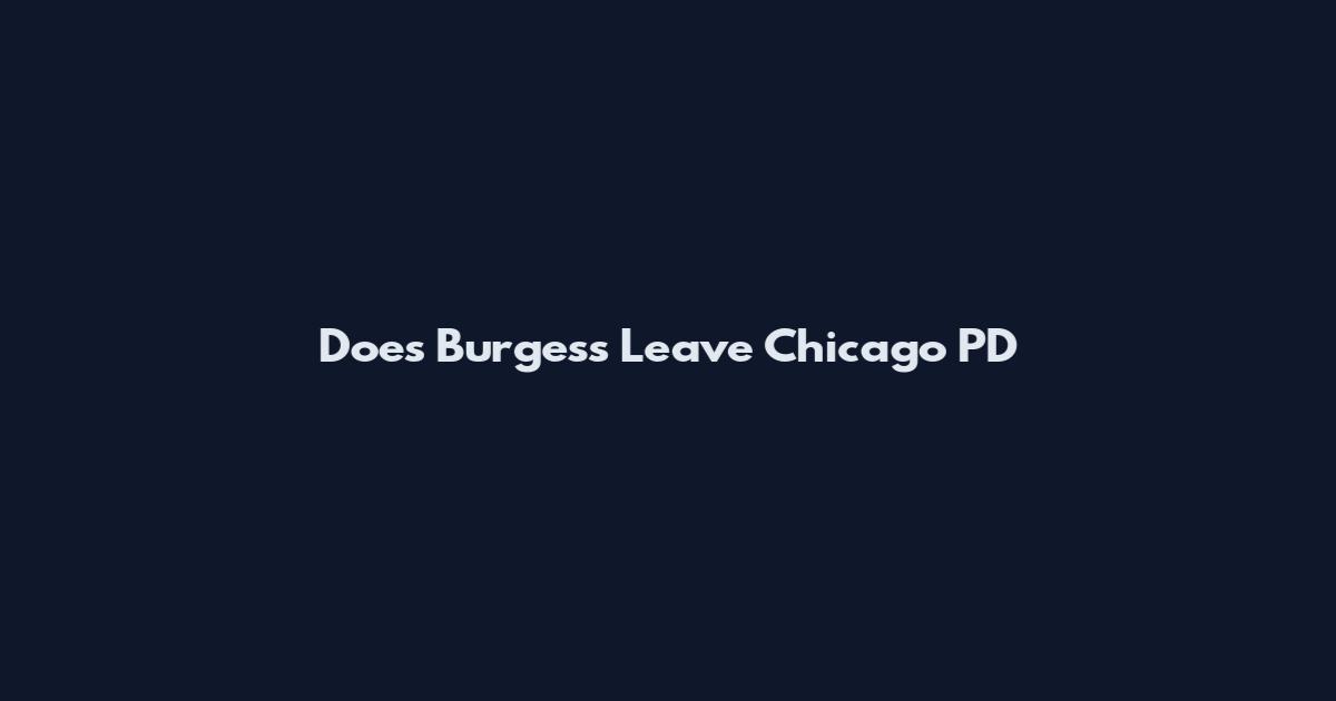 Does Burgess Leave Chicago PD