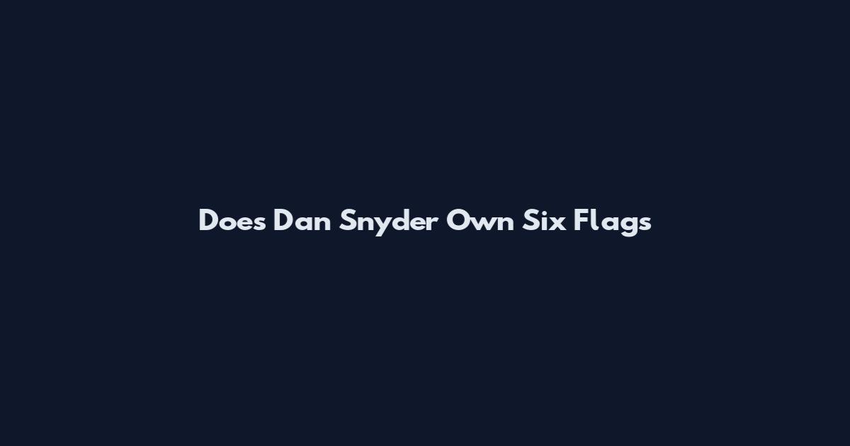Does Dan Snyder Own Six Flags