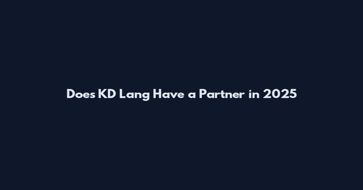 Does KD Lang Have a Partner in 2025