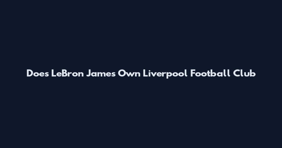 Does LeBron James Own Liverpool Football Club