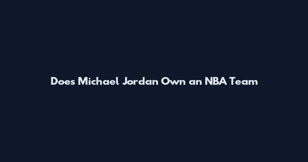 Does Michael Jordan Own an NBA Team