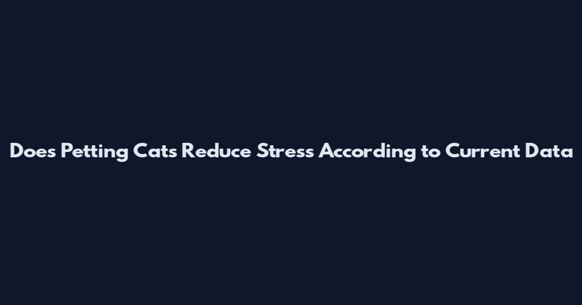 Does Petting Cats Reduce Stress According to Current Data