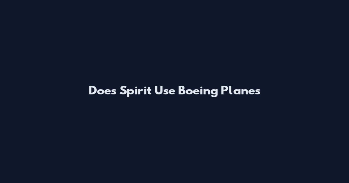 Does Spirit Use Boeing Planes