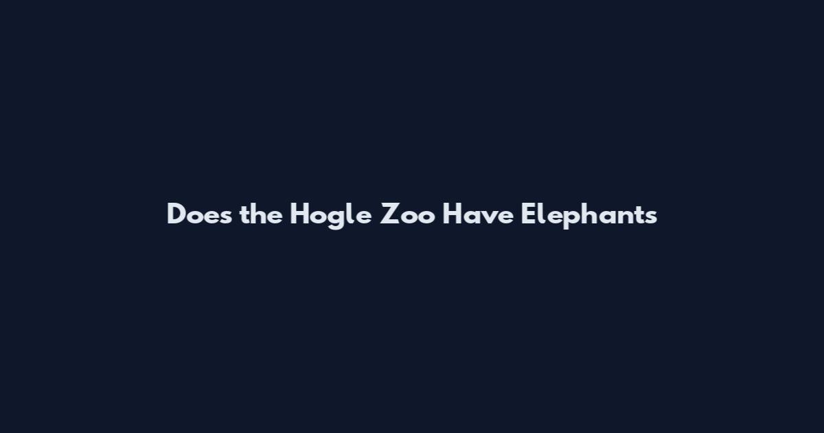 Does the Hogle Zoo Have Elephants