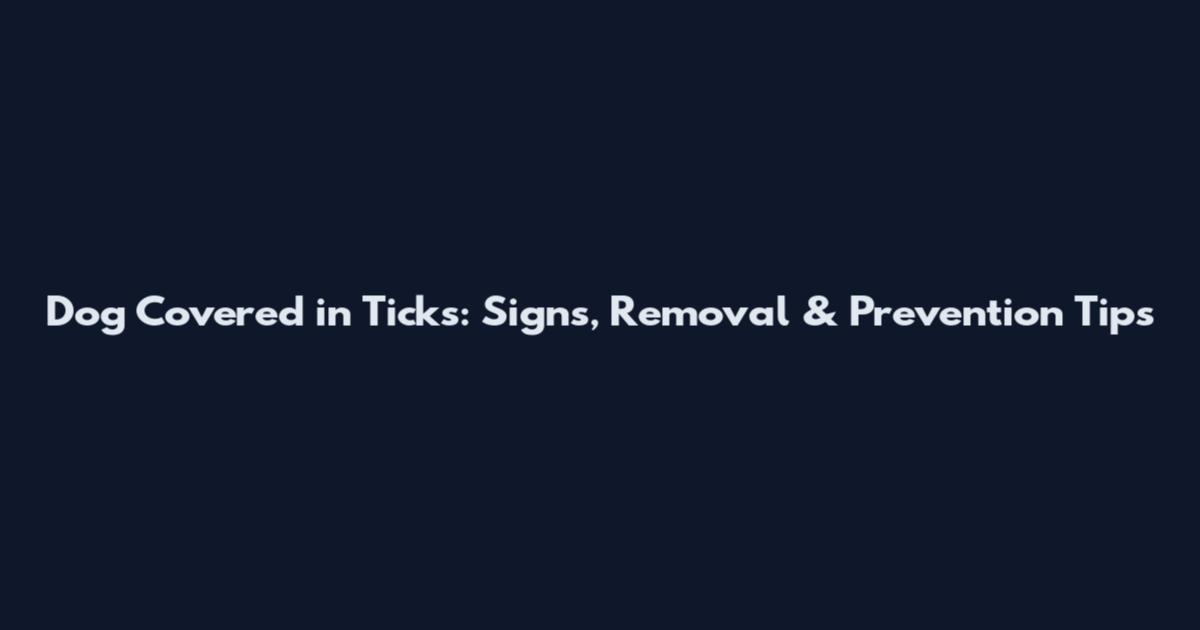 Dog Covered in Ticks: Signs, Removal & Prevention Tips