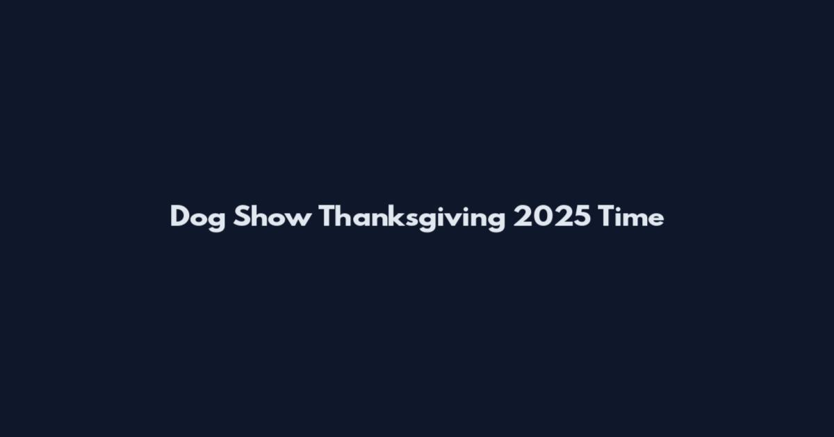 Dog Show Thanksgiving 2025 Time