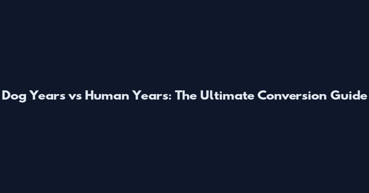 Dog Years vs Human Years: The Ultimate Conversion Guide