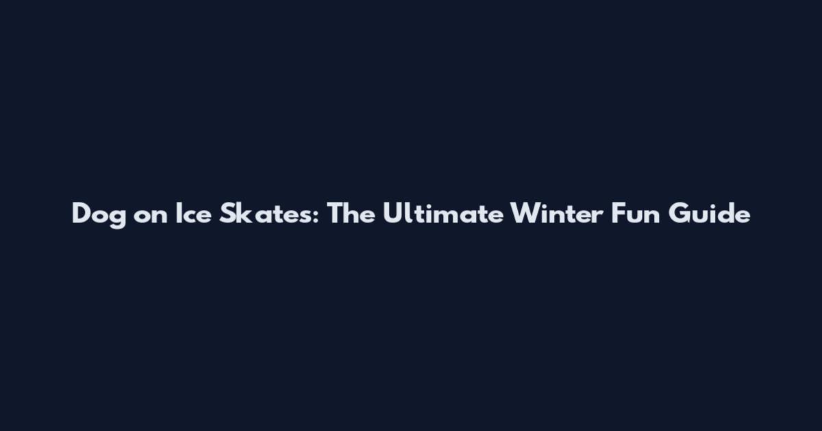 Dog on Ice Skates: The Ultimate Winter Fun Guide