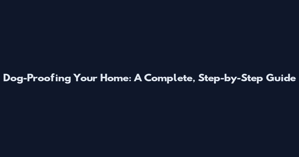 Dog-Proofing Your Home: A Complete, Step-by-Step Guide