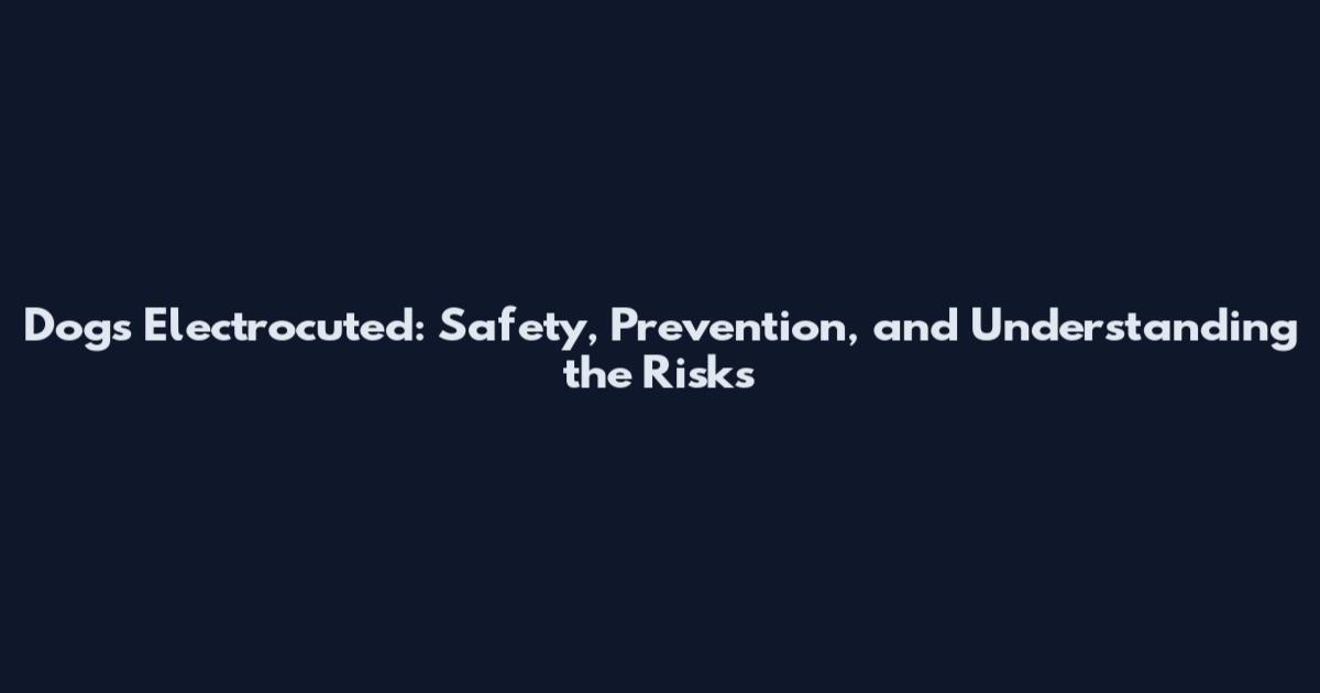 Dogs Electrocuted: Safety, Prevention, and Understanding the Risks