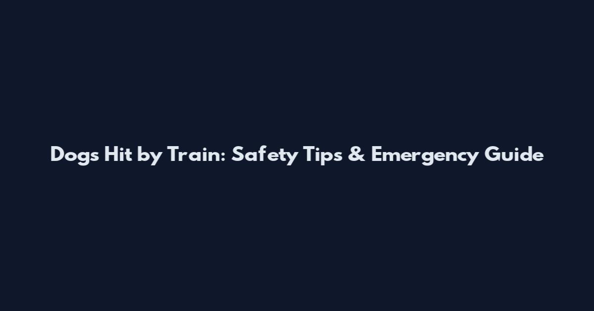 Dogs Hit by Train: Safety Tips & Emergency Guide