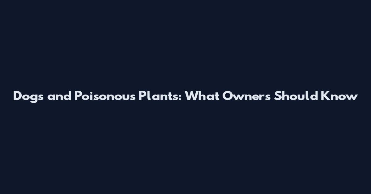 Dogs and Poisonous Plants: What Owners Should Know