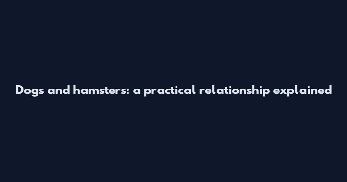 Dogs and hamsters: a practical relationship explained