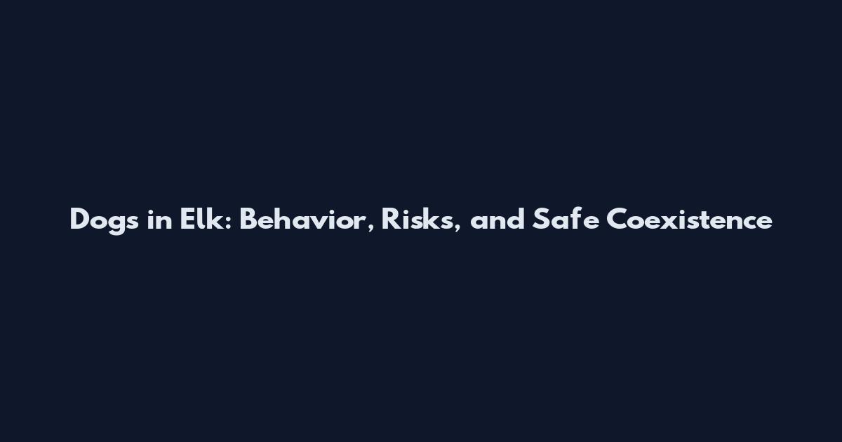 Dogs in Elk: Behavior, Risks, and Safe Coexistence