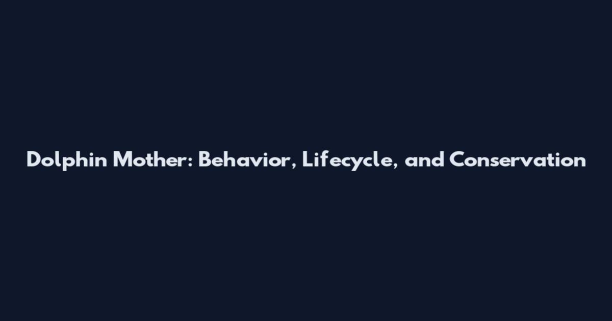 Dolphin Mother: Behavior, Lifecycle, and Conservation