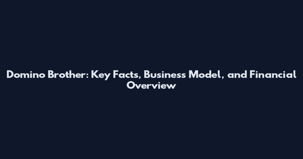 Domino Brother: Key Facts, Business Model, and Financial Overview