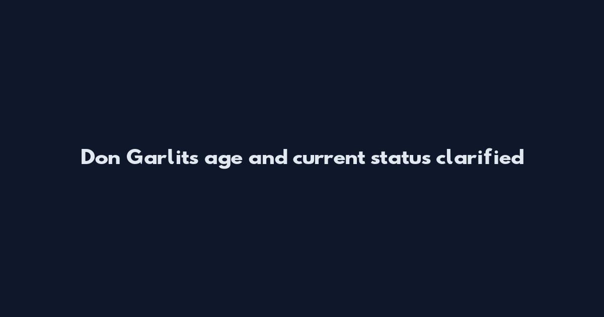 Don Garlits age and current status clarified